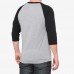 100% - SHIRT - ESSENTIAL 3/4 SLEEVE TEE GREY/BLACK