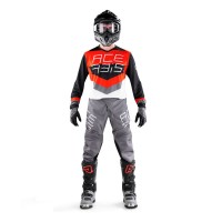ACERBIS - MX TRACK JERSEY SET - DARK GREY PANT BLACK/RED JERSEY