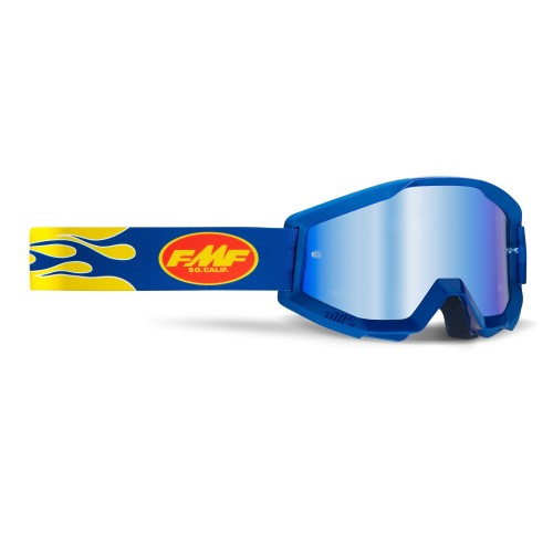 FMF - POWERCORE GOGGLES - FLAME NAVY MIRROR BLUE LENS