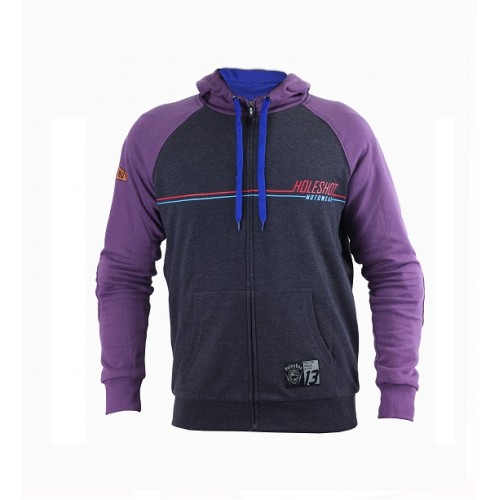 HOLESHOT - THE CLURIT MOTORCYCLE RIDING HOODIE - VIOLET/GREY