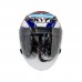 KYT HELMETS - HELLCAT RESTART AQUA BLUE RED FLUO
