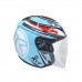 KYT HELMETS - HELLCAT RESTART AQUA BLUE RED FLUO