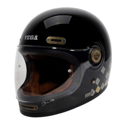 VEGA HELMET - SA-71 RETRO FULL FACE HELMET STARRY GOLD RAY